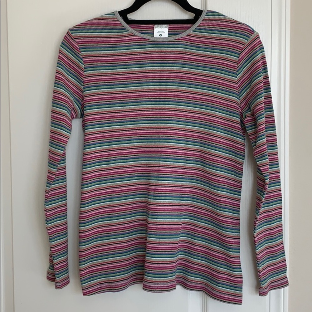 Multi colored long sleeve maternity shirt